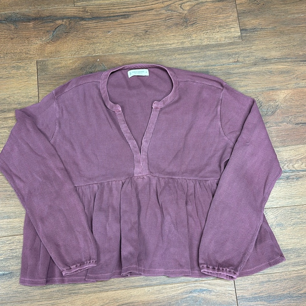 Lucky Brand v neck babydoll thermal